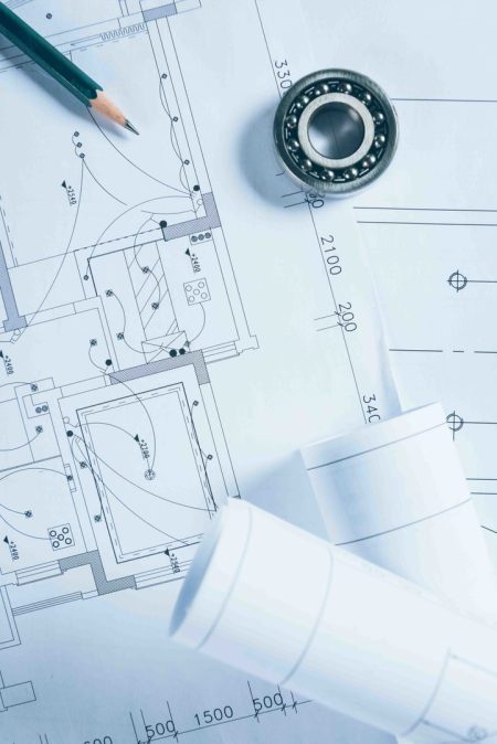 detail shot of Architectural blueprints.